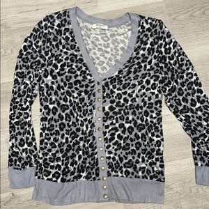 Cheetah print button down cardigan